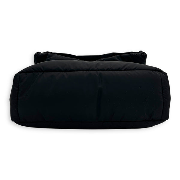 Monaco Shoulder Bag Black in Nylon, Silver hardware