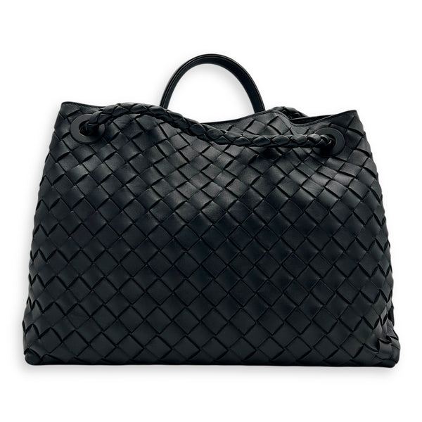 Andiamo Top Handle Bag Medium Black in Nappa Leather, Gold hardware