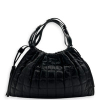 Deco Tote Bag Black in Calfskin, Silver hardware