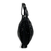 Deco Tote Bag Black in Calfskin, Silver hardware