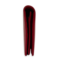 Logo Wallet On Chain Red in Calfskin, Gold hardware