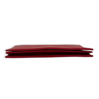 Logo Wallet On Chain Red in Calfskin, Gold hardware