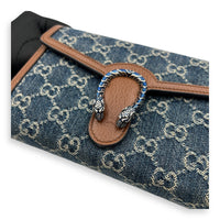 Dionysus Wallet On Chain Blue in Denim, Silver hardware