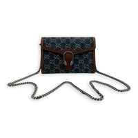 Dionysus Wallet On Chain Blue in Denim, Silver hardware