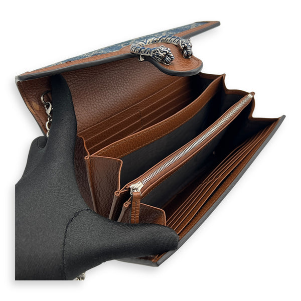 Dionysus Wallet On Chain Blue in Denim, Silver hardware