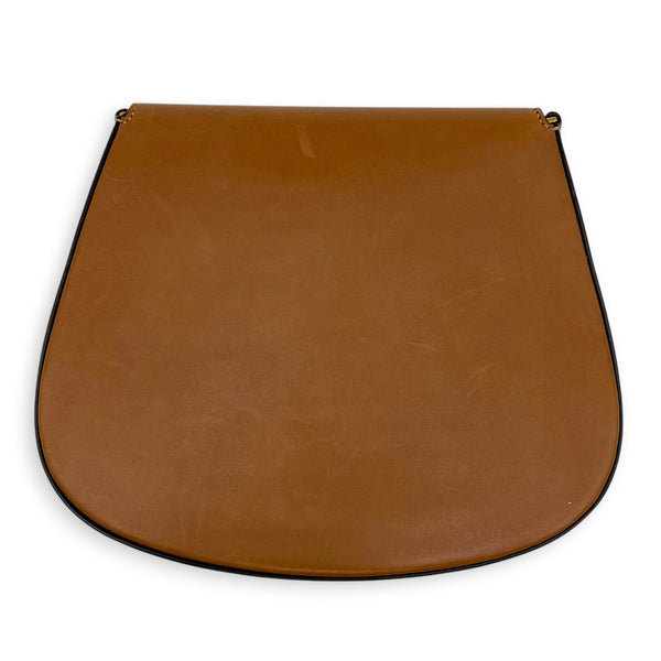 Voltaire Mini Brown Top Handle Bag in Calfskin, Gold hardware