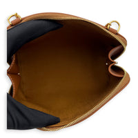Triomphe Clutch on Chain Shoulder Bag White in Coated Canvas, Gold hardware