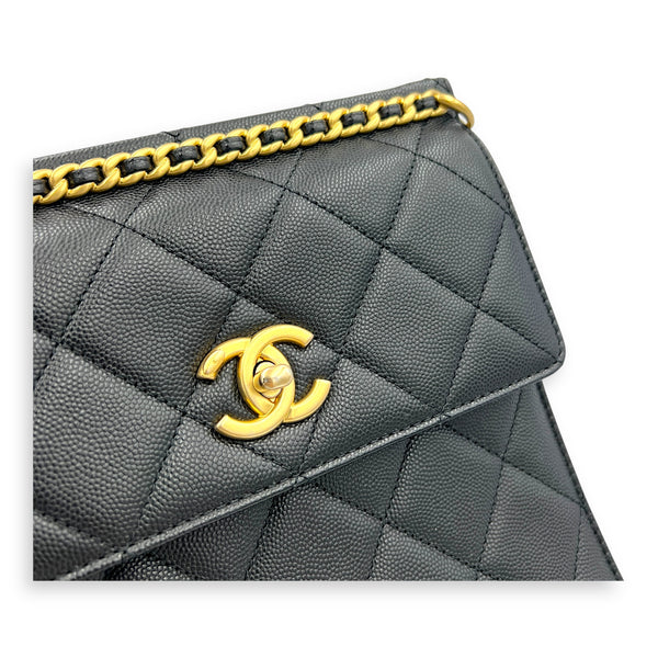 23A Backpack in Caviar Leather, Gold hardware