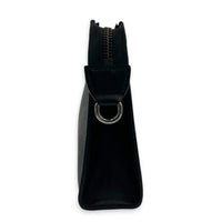 Gaston Wearable Wallet Shoulder Bag Black in Monogram Coated Canvas, Silver hardware