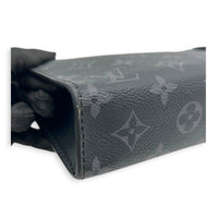 Gaston Wearable Wallet Shoulder Bag Black in Monogram Coated Canvas, Silver hardware