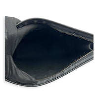 Gaston Wearable Wallet Shoulder Bag Black in Monogram Coated Canvas, Silver hardware