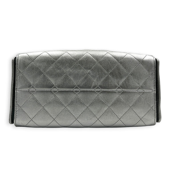 C25 Hobo Shoulder Bag Small Silver in Caviar Leather, Gold hardware