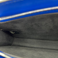 Peekaboo Shoulder Bag Blue in Calfskin, Silver hardware