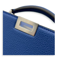 Peekaboo Shoulder Bag Blue in Calfskin, Silver hardware
