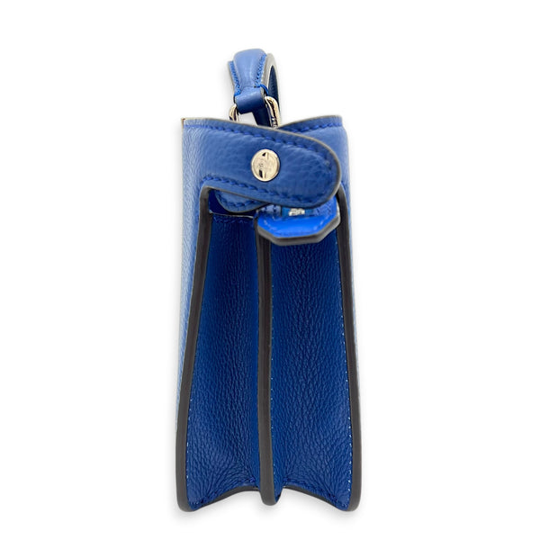 Peekaboo Shoulder Bag Blue in Calfskin, Silver hardware