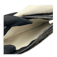 Plumet Pocket Shoulder Bag Black in Coated Canvas, Silver hardware