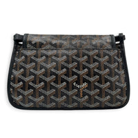 Plumet Pocket Shoulder Bag Black in Coated Canvas, Silver hardware