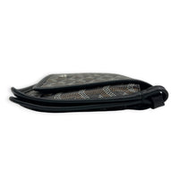 Plumet Pocket Shoulder Bag Black in Coated Canvas, Silver hardware