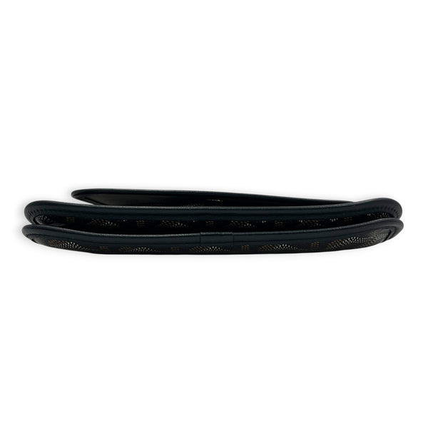 Plumet Pocket Shoulder Bag Black in Coated Canvas, Silver hardware