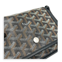 Plumet Pocket Shoulder Bag Black in Coated Canvas, Silver hardware