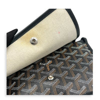 Plumet Pocket Shoulder Bag Black in Coated Canvas, Silver hardware