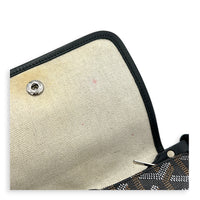 Plumet Pocket Shoulder Bag Black in Coated Canvas, Silver hardware