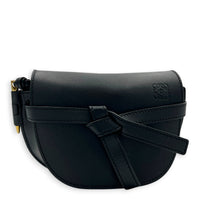 Gate Shoulder Bag Black in Calfskin, Gold hardware