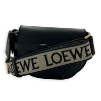 Gate Shoulder Bag Black in Calfskin, Gold hardware