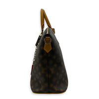 Lock It Top Handle Bag Brown in Coated Canvas, Gold hardware