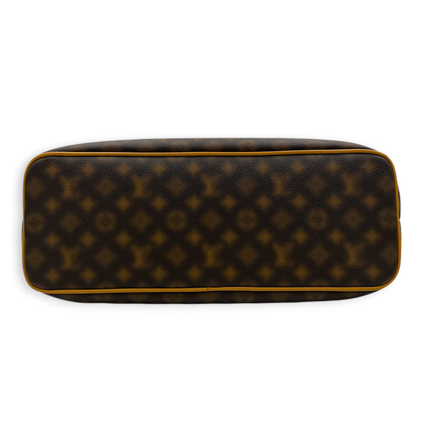 Lock It Top Handle Bag Brown in Coated Canvas, Gold hardware