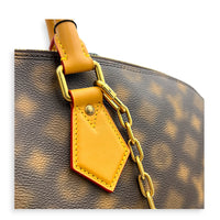 Lock It Top Handle Bag Brown in Coated Canvas, Gold hardware