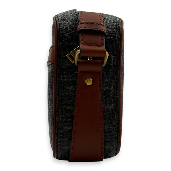 Le Monogramme Crossbody Bag Brown in Coated Canvas, Gold hardware