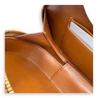 CD Crossbody Bag Brown in Calfskin, Gold hardware