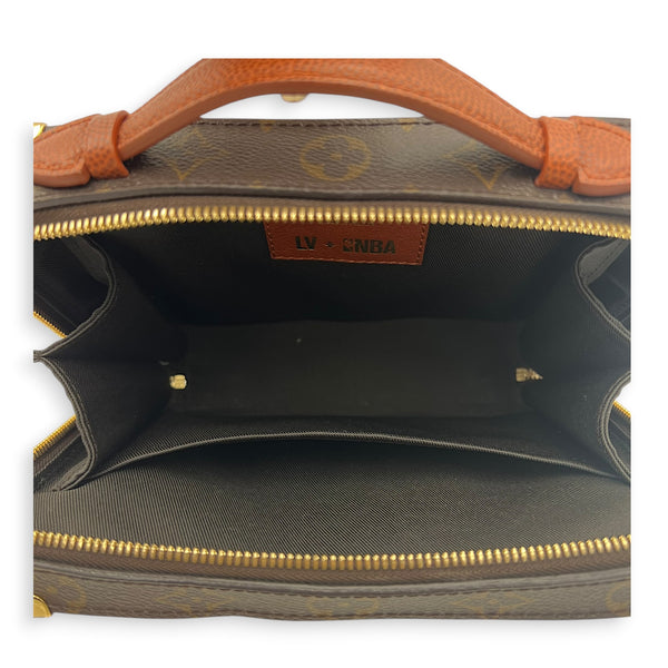 Soft Trunk Shoulder Bag Brown in Monogram Coated Canvas, Gold hardware