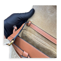 Gate Shoulder Bag Brown in Calfskin, Gold hardware