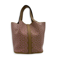 Picotin 18 Daisy Chai/Rose/White Top Handle Bag in Swift, Palladium hardware