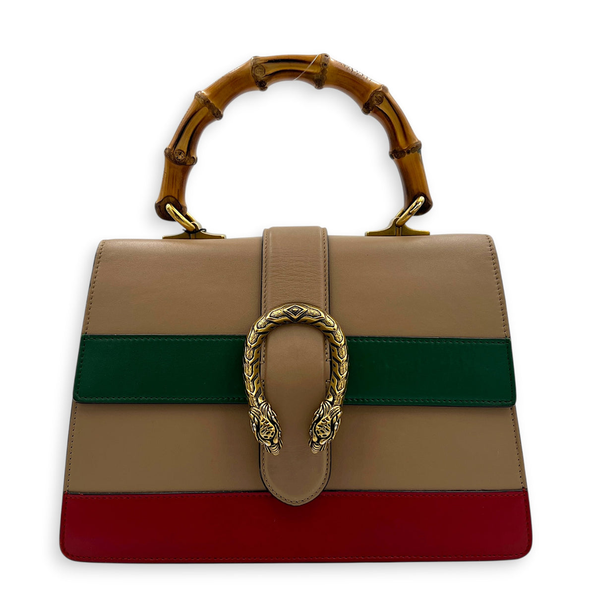 Dionysus Medium Tricolor Top Handle Bag in Calfskin, Gold hardware