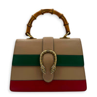 Dionysus Medium Tricolor Top Handle Bag in Calfskin, Gold hardware
