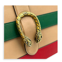 Dionysus Medium Tricolor Top Handle Bag in Calfskin, Gold hardware