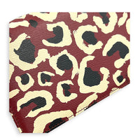 Interlocking G Wallet On Chain Red in Calfskin, Gold hardware