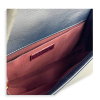 Boy Medium Blue Shoulder Bag in Calfskin, Silver hardware