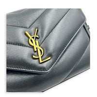 Loulou Toy Black Crossbody Bag in Lambskin, Gold hardware