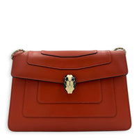 Serpenti Forever Red Crossbody Bag in Calfskin, Gold hardware