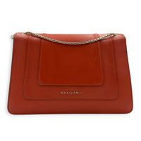 Serpenti Forever Red Crossbody Bag in Calfskin, Gold hardware