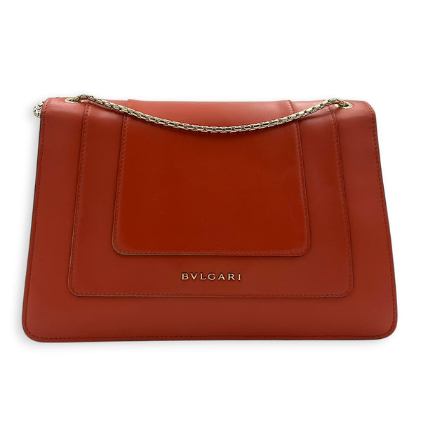 Serpenti Forever Red Crossbody Bag in Calfskin, Gold hardware