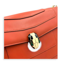 Serpenti Forever Red Crossbody Bag in Calfskin, Gold hardware