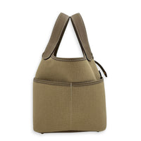 Picotin Cargo 18 Beige Marfa Top Handle Bag in Canvas, Gold hardware
