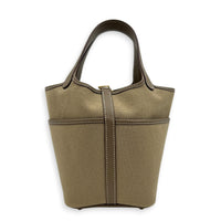 Picotin Cargo 18 Beige Marfa Top Handle Bag in Canvas, Gold hardware