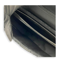 Saddle Crossbody Bag Black in Canvas, Silver hardware