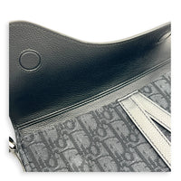 Saddle Crossbody Bag Black in Canvas, Silver hardware